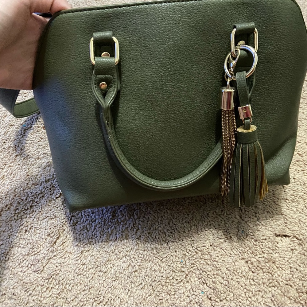 Army Green Purse- Used, great condition. Shoulder strap or arm handles
